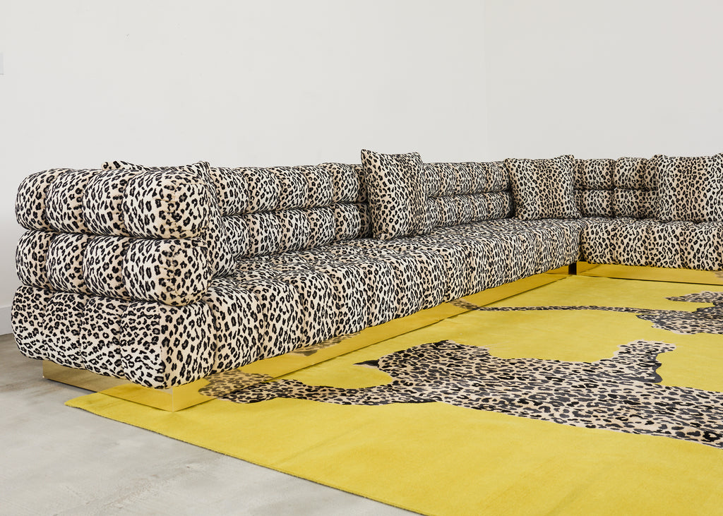 Todd Merrill Custom Sectional Sofa with Schumacher Snow Leopard