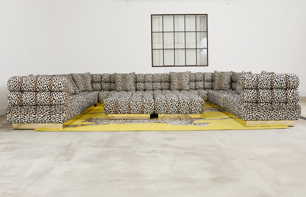 Todd Merrill Custom Sectional Sofa with Schumacher Snow Leopard