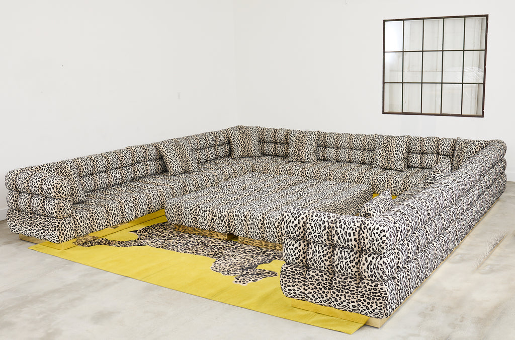 Todd Merrill Custom Sectional Sofa with Schumacher Snow Leopard