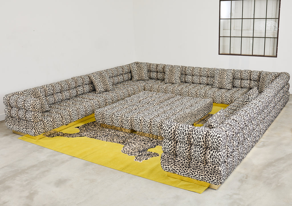 Todd Merrill Custom Sectional Sofa with Schumacher Snow Leopard