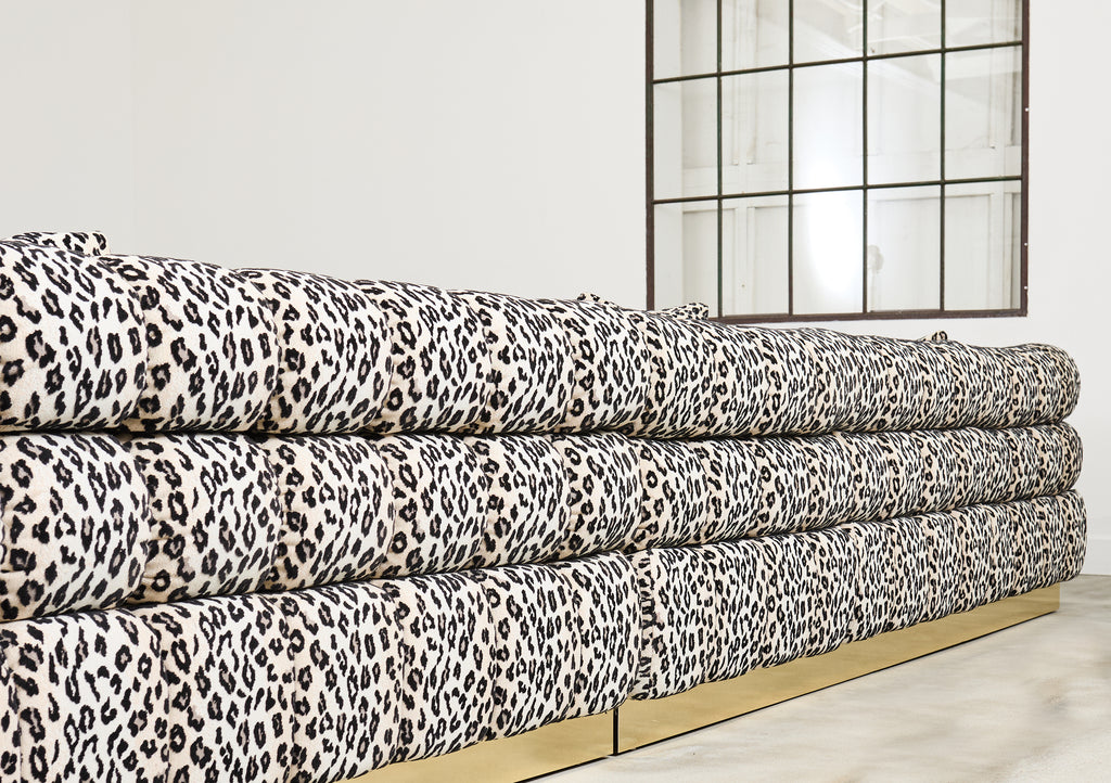 Todd Merrill Custom Sectional Sofa with Schumacher Snow Leopard