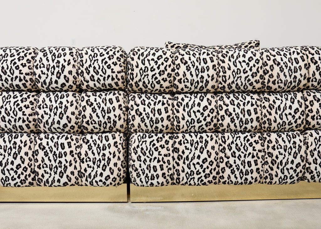 Todd Merrill Custom Sectional Sofa with Schumacher Snow Leopard