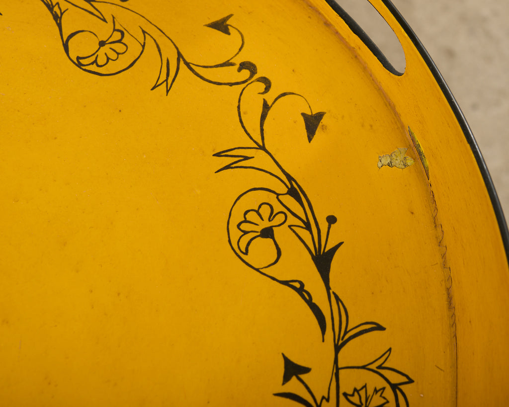 Country French Provincial Style Two-Tier Tole Tray Table