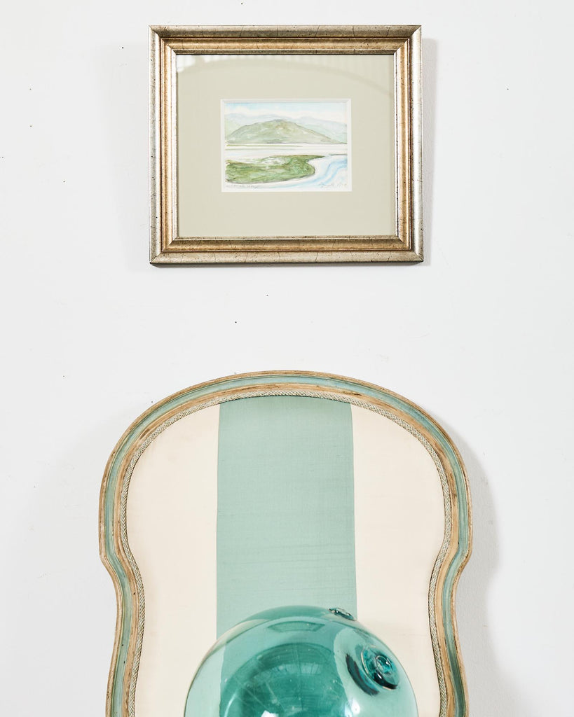 Tomales Bay Watercolor in Silver Giltwood Frame