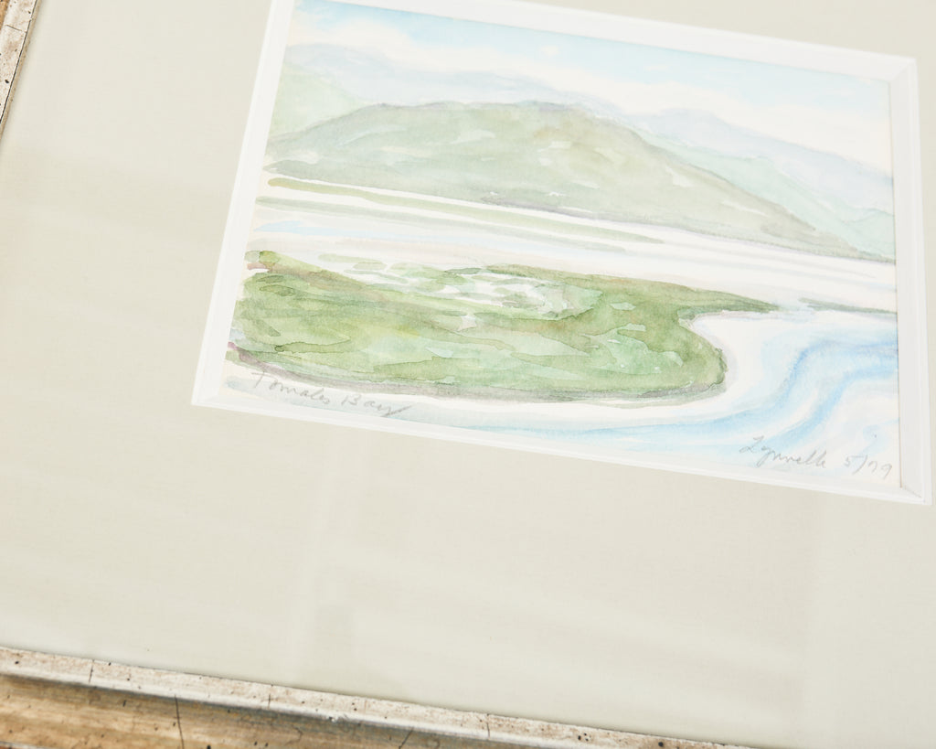 Tomales Bay Watercolor in Silver Giltwood Frame