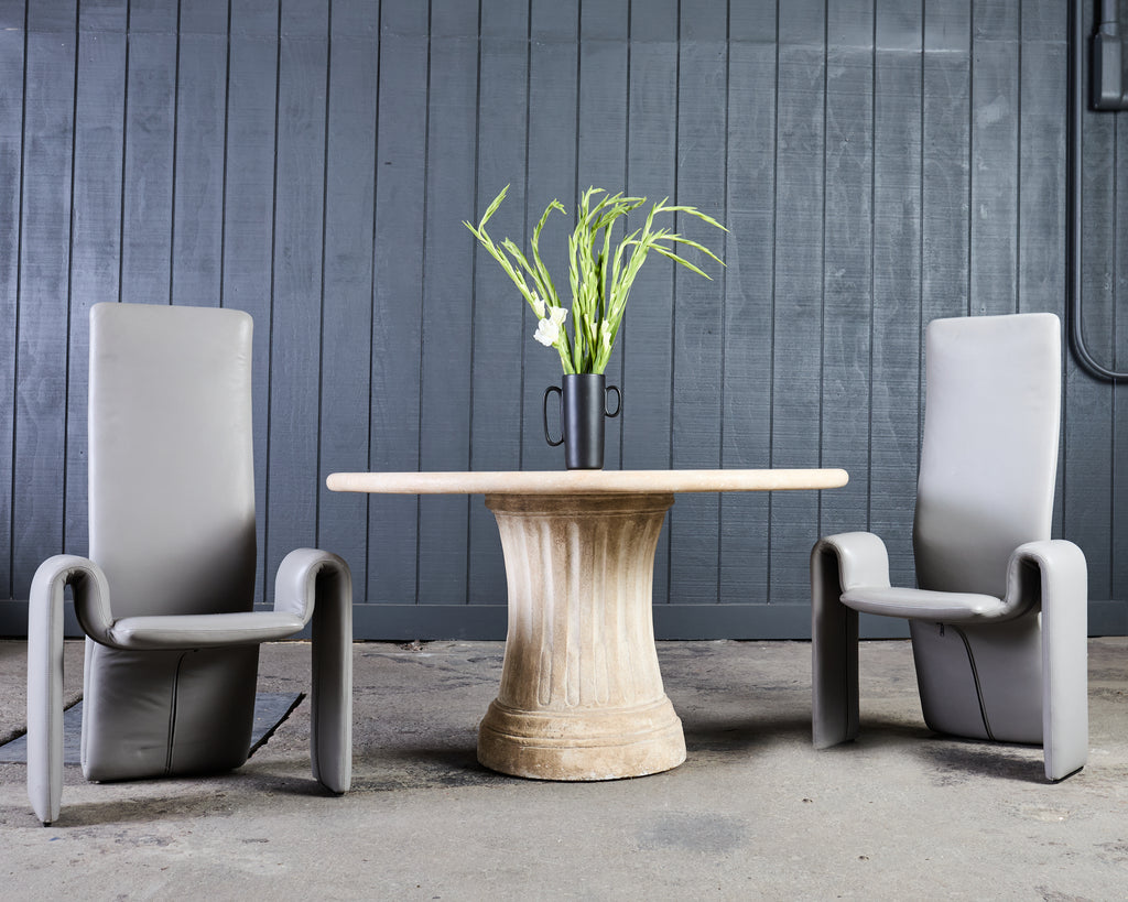 Dennis and Leen Neoclassical Louis XVI Style Stone Garden Dining Table