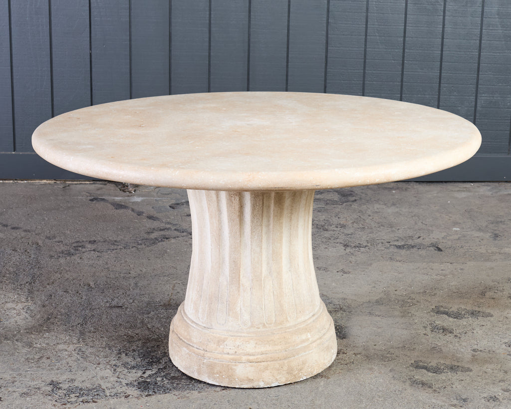 Dennis and Leen Neoclassical Louis XVI Style Stone Garden Dining Table
