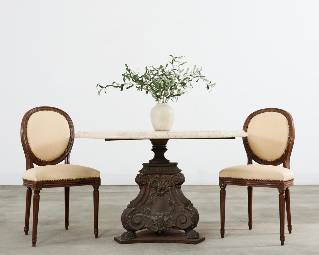 Set of Four French Louis XVI Style Oak Dining Chairs