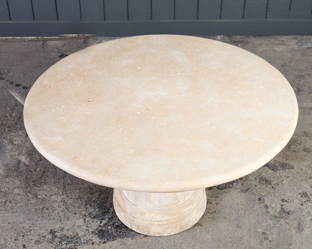Dennis and Leen Neoclassical Louis XVI Style Stone Garden Dining Table