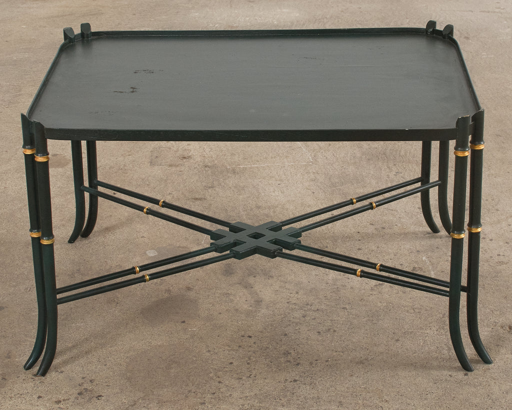English Chinoiserie Style Faux Bamboo Lacquered Tray Table