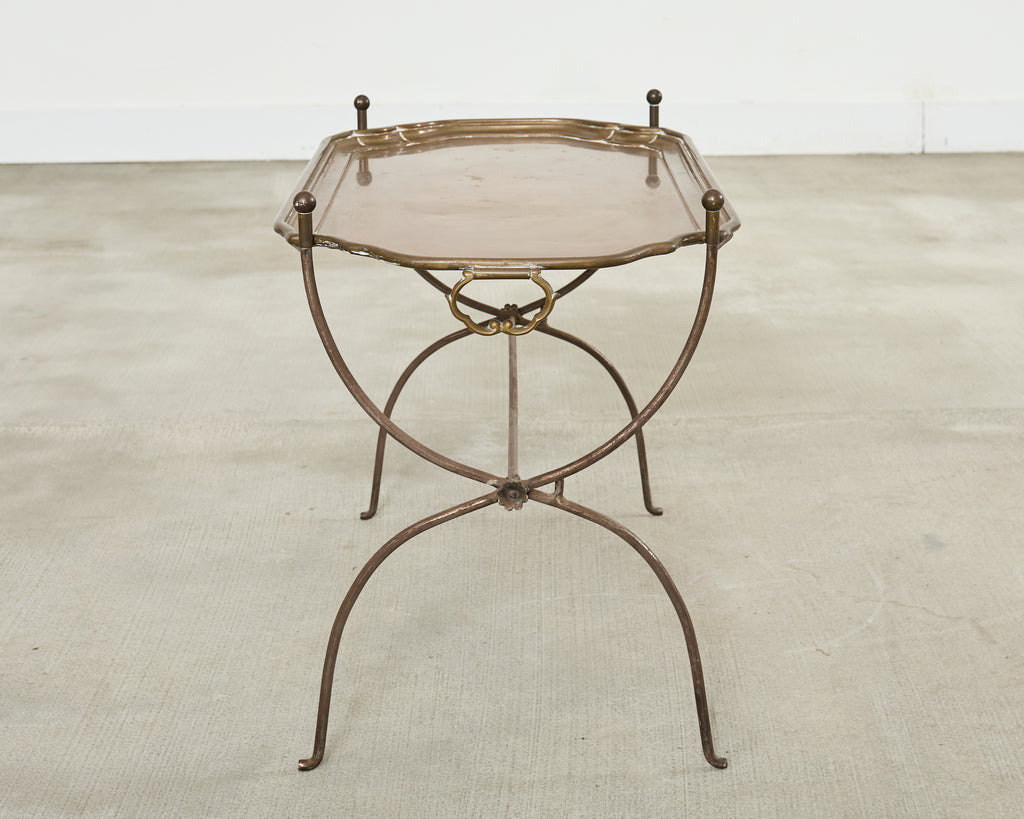 Neoclassical Style German Patinated Brass Tray Cocktail Table