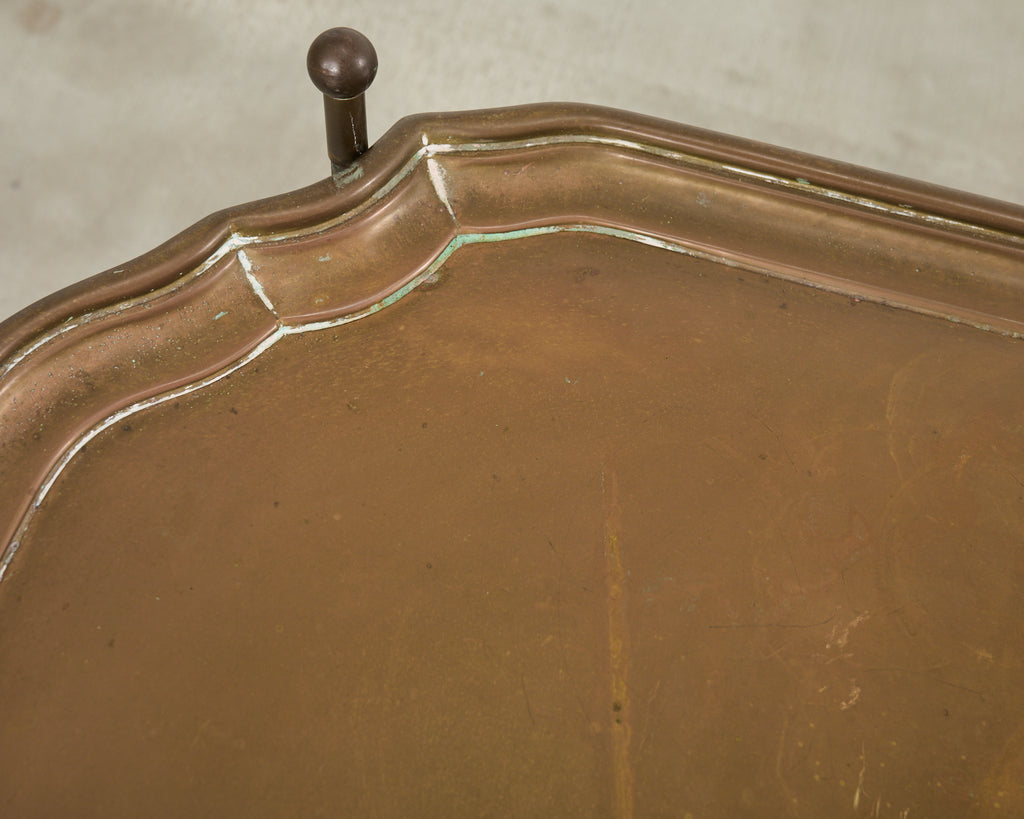 Neoclassical Style German Patinated Brass Tray Cocktail Table