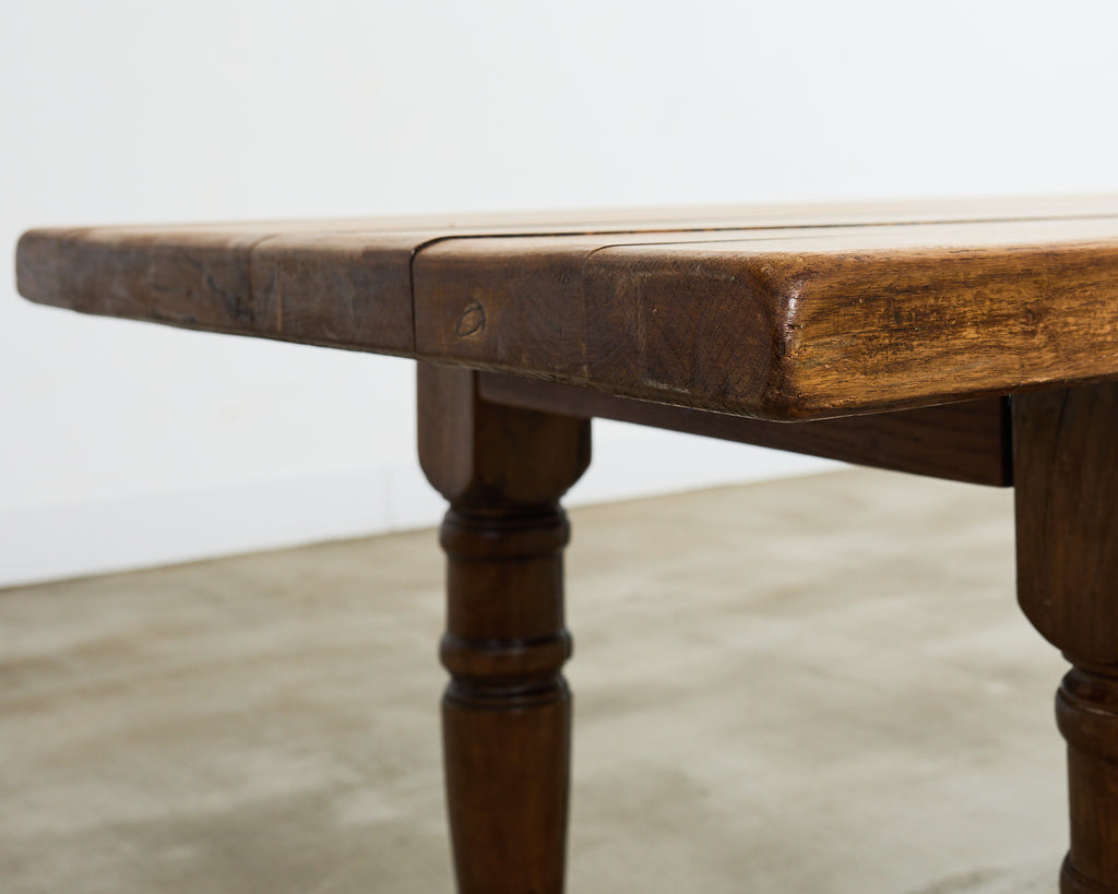 Country English Provincial Oak Farmhouse Trestle Dining Table