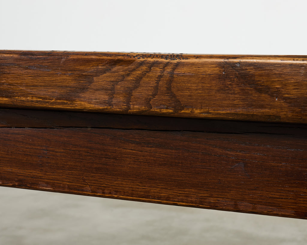 19th Century Country French Oak Farmhouse Trestle Table 9.5 Ft