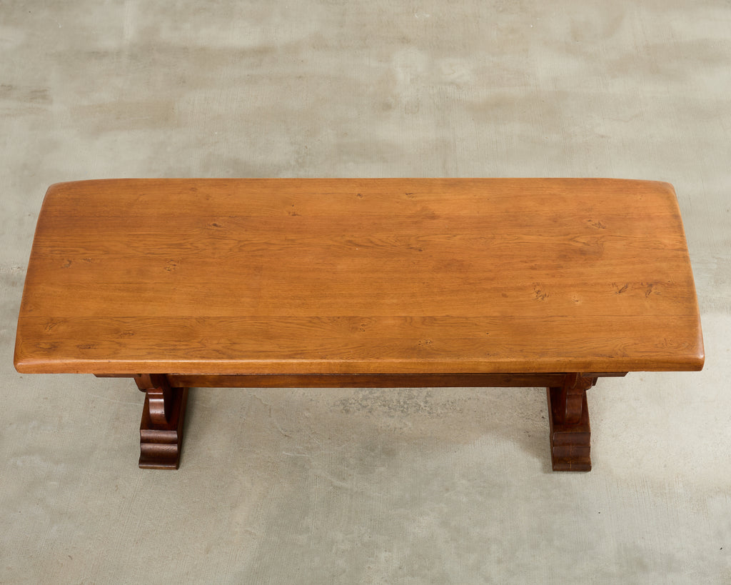 Country French Oak Farmhouse Trestle Dining Table 8 Ft.