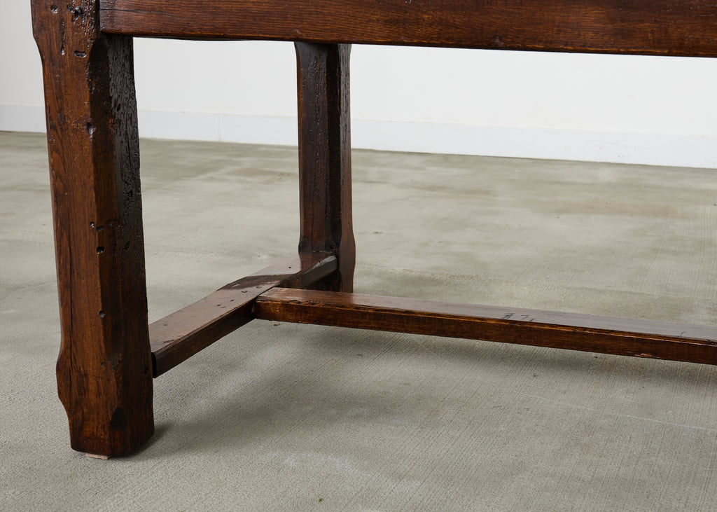 19th Century Country French Oak Farmhouse Trestle Table 9.5 Ft