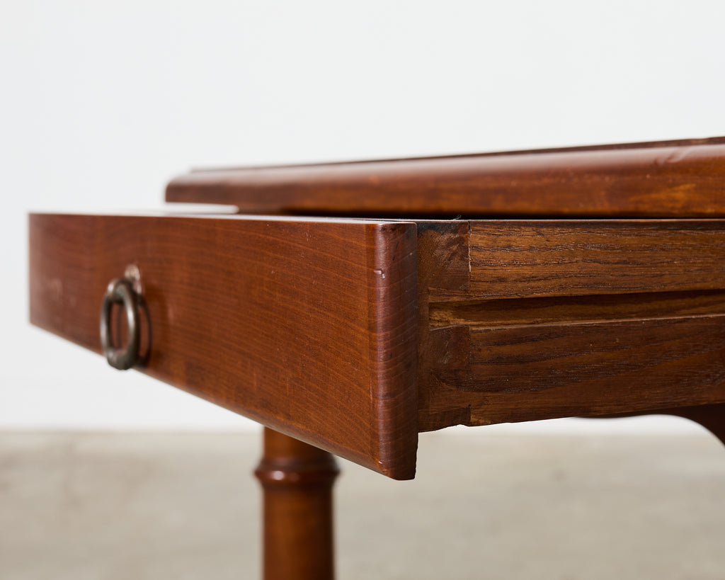 Country French Provincial Fruitwood Farmhouse Trestle Dining Table