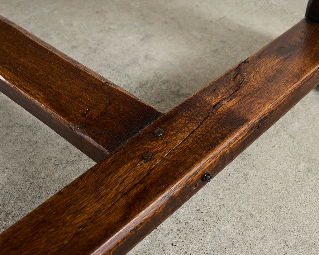 19th Century Country French Oak Farmhouse Trestle Table 9.5 Ft