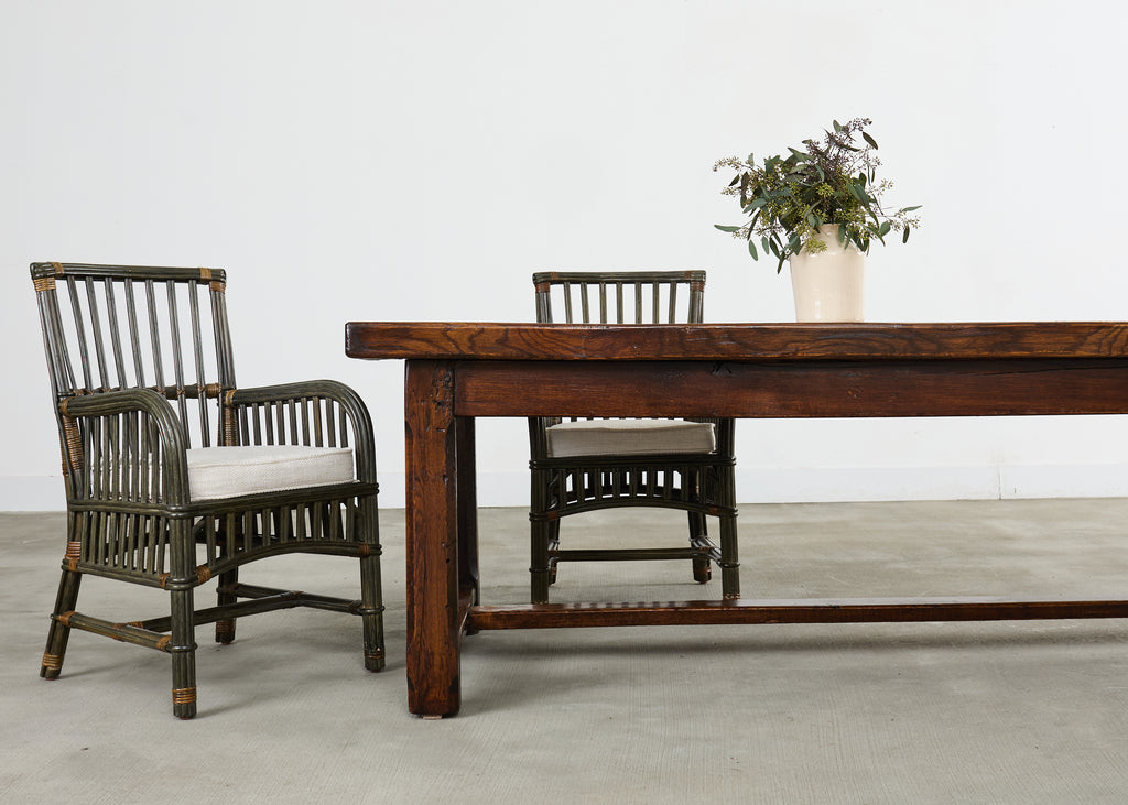 19th Century Country French Oak Farmhouse Trestle Table 9.5 Ft