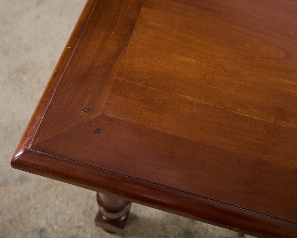 Country French Provincial Fruitwood Farmhouse Trestle Dining Table