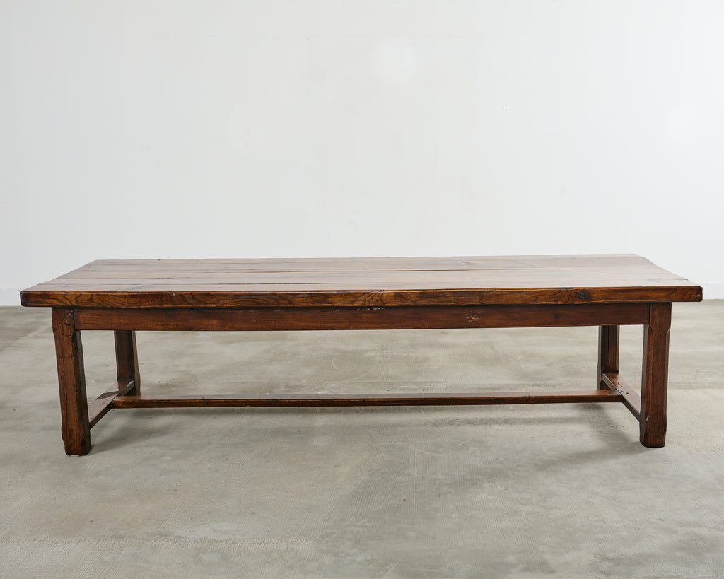 19th Century Country French Oak Farmhouse Trestle Table 9.5 Ft