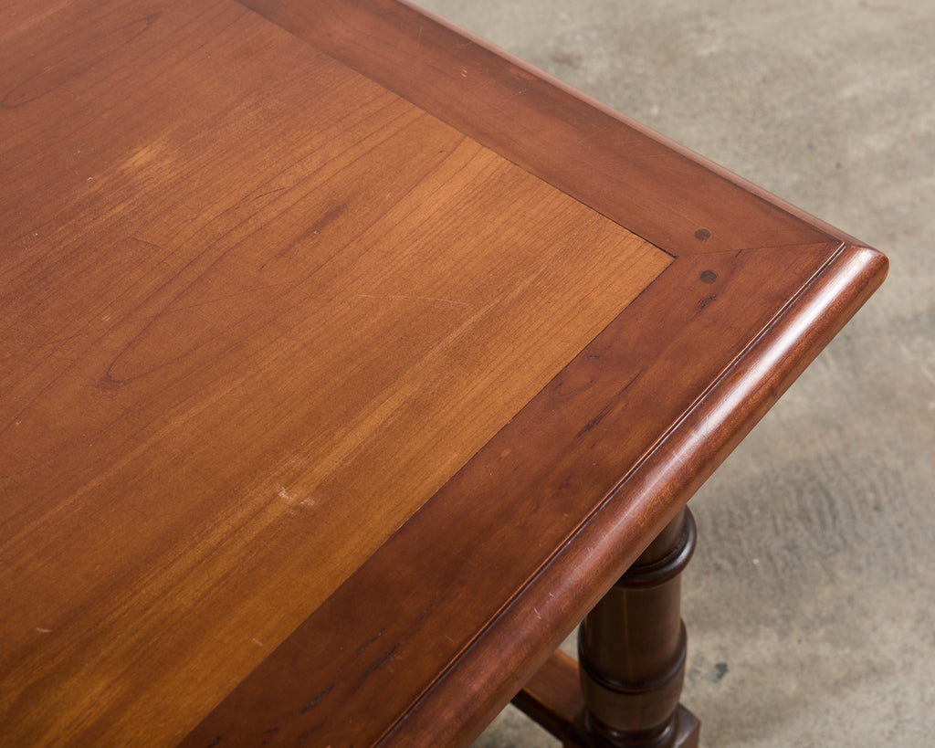 Country French Provincial Fruitwood Farmhouse Trestle Dining Table