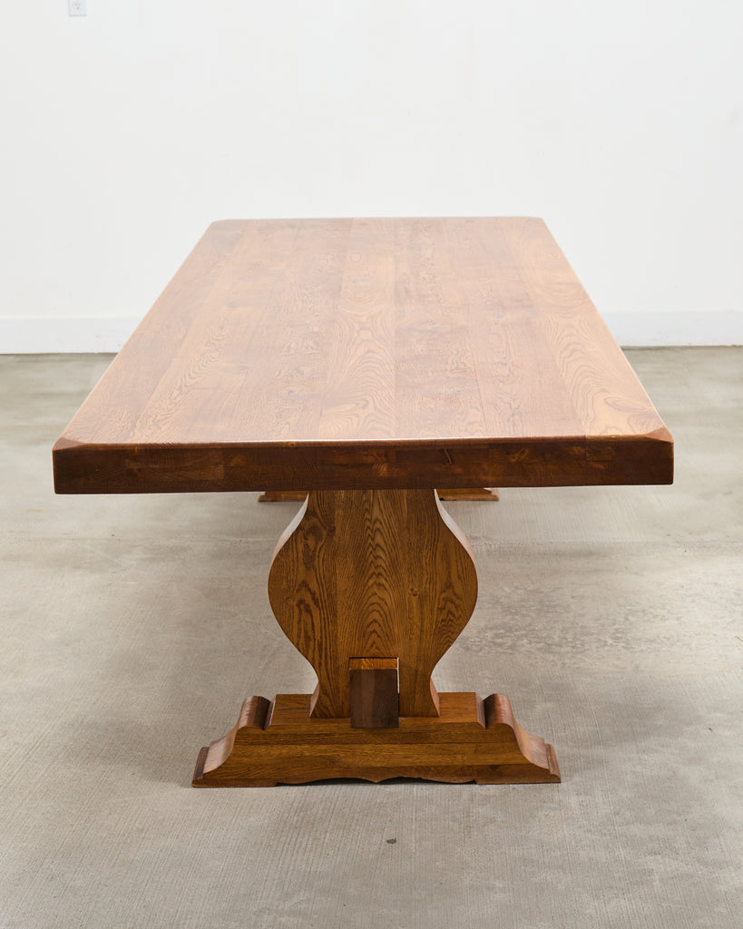 Country French Oak Farmhouse Trestle Dining Table 7.8 Ft
