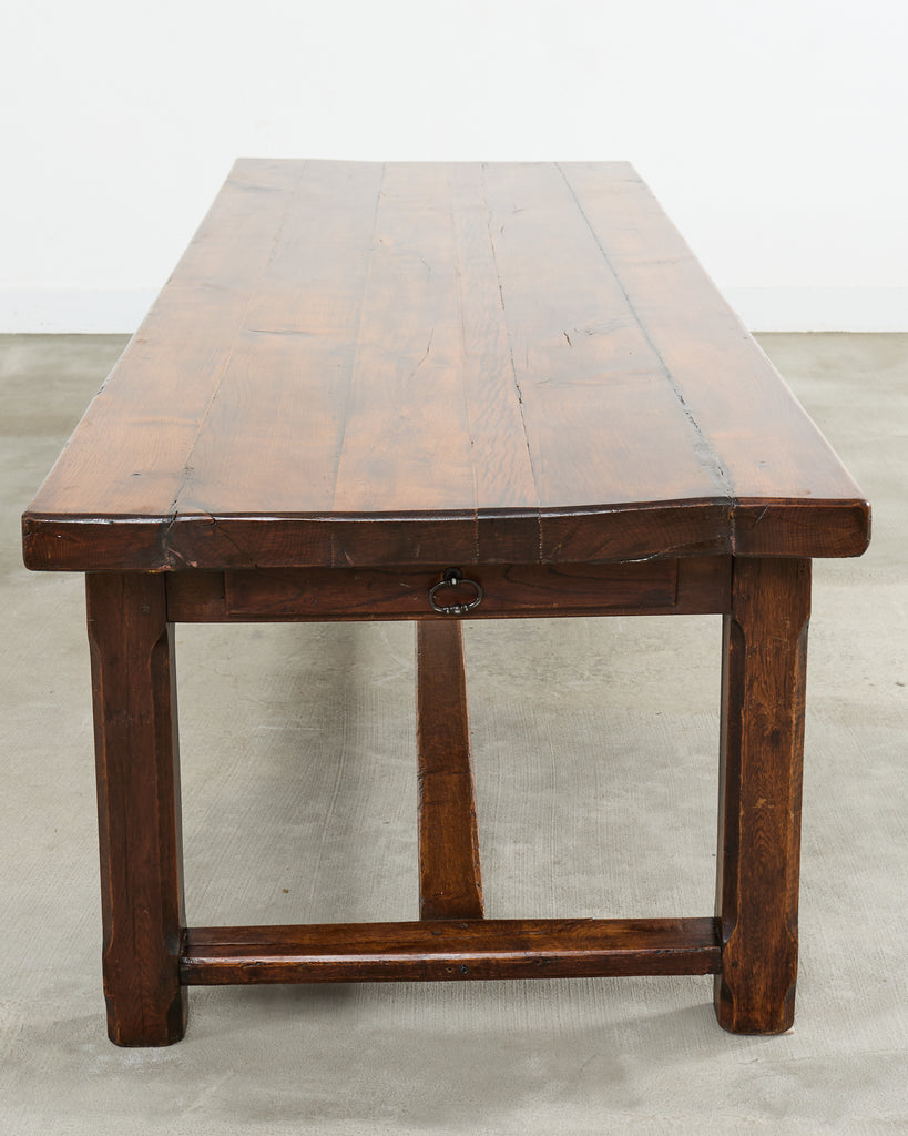 19th Century Country French Oak Farmhouse Trestle Table 9.5 Ft