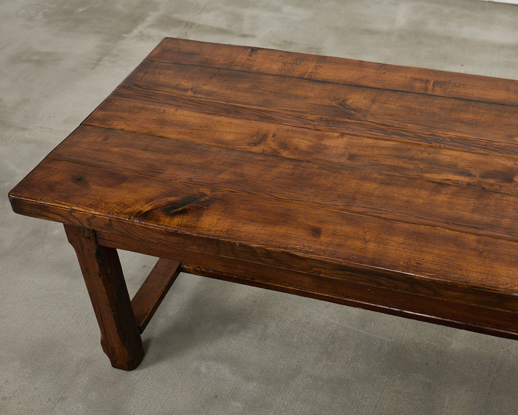 19th Century Country French Oak Farmhouse Trestle Table 9.5 Ft