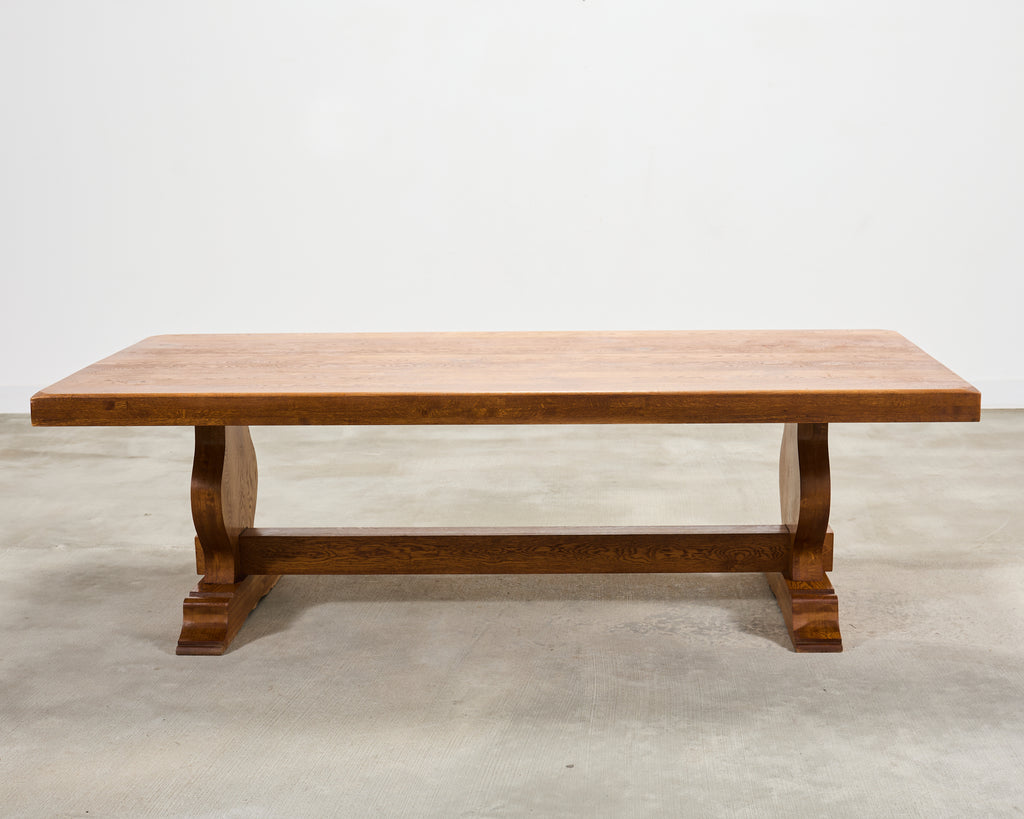 Country French Oak Farmhouse Trestle Dining Table 7.8 Ft