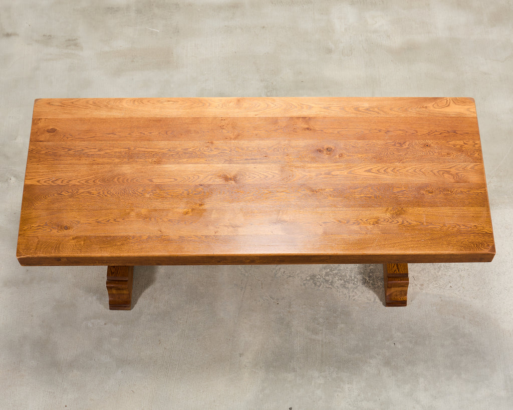 Country French Oak Farmhouse Trestle Dining Table 7.8 Ft