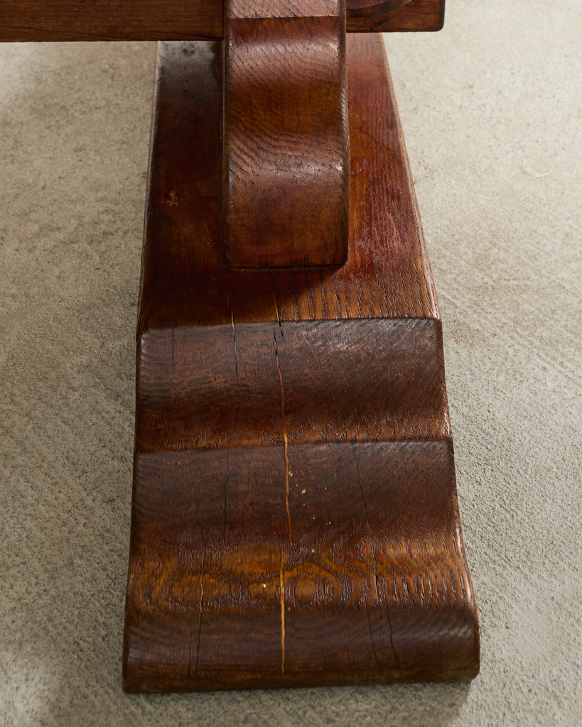 Country French Oak Farmhouse Trestle Dining Table 8 Ft.