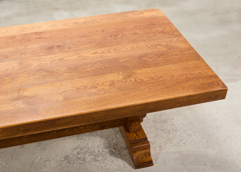 Country French Oak Farmhouse Trestle Dining Table 7.8 Ft