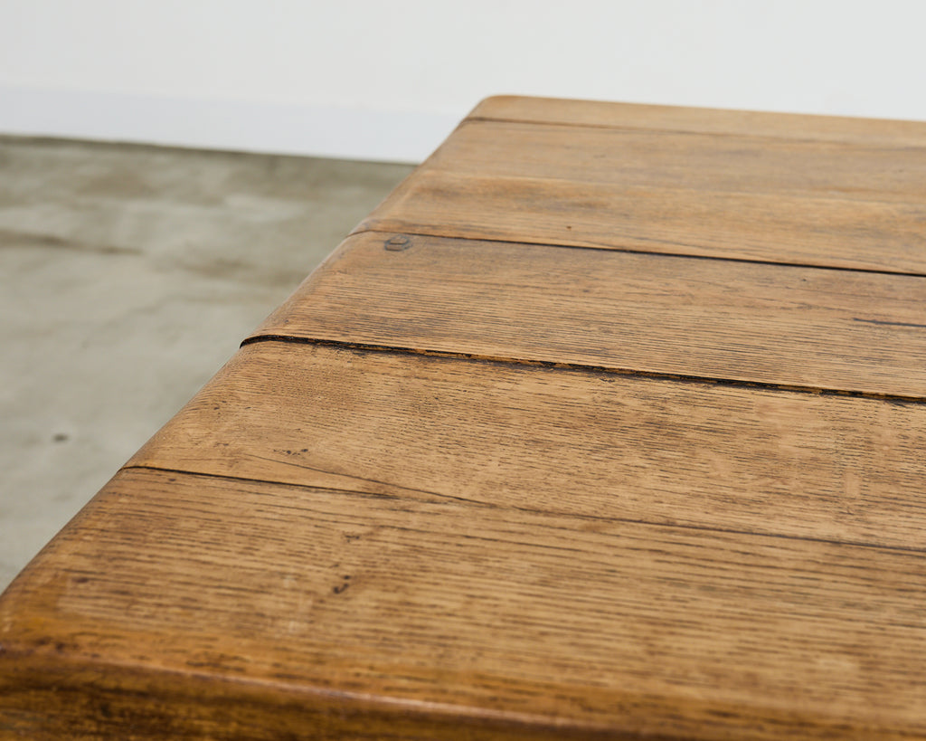 Country English Provincial Oak Farmhouse Trestle Dining Table