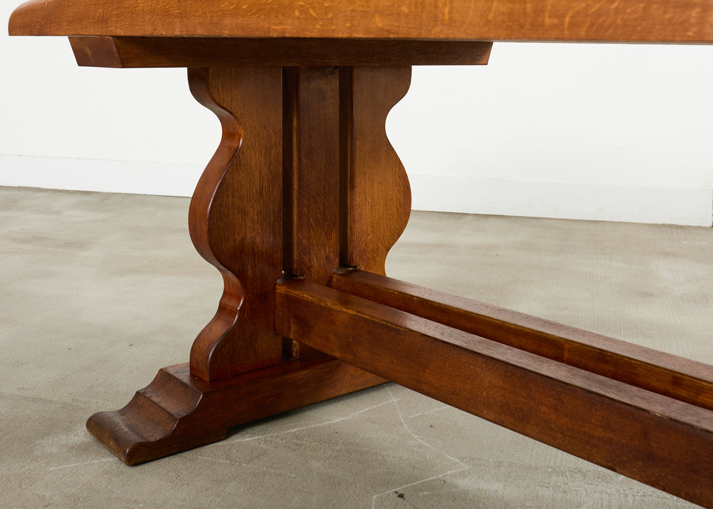 Country French Oak Farmhouse Trestle Dining Table 8 Ft.