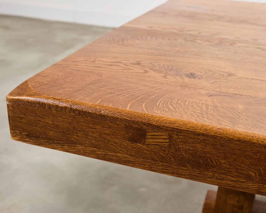 Country French Oak Farmhouse Trestle Dining Table 7.8 Ft