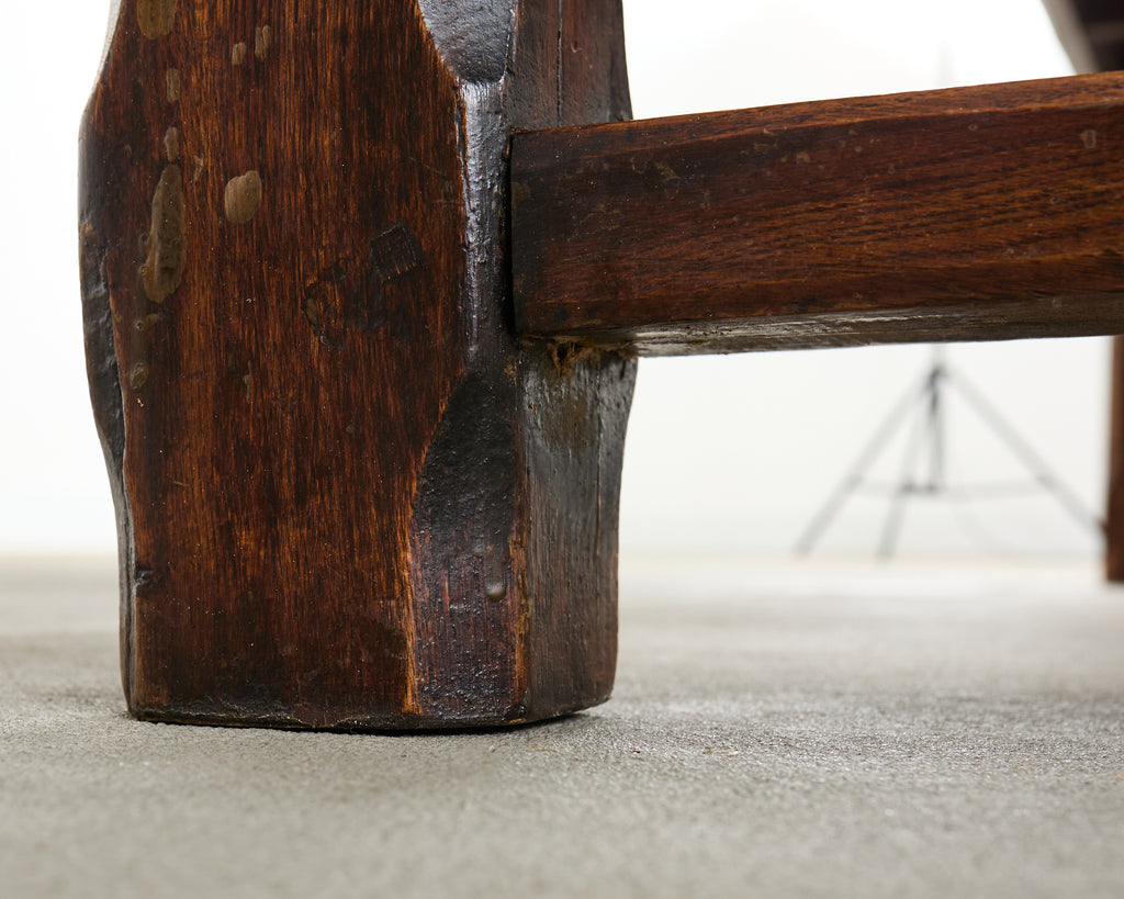19th Century Country French Oak Farmhouse Trestle Table 9.5 Ft