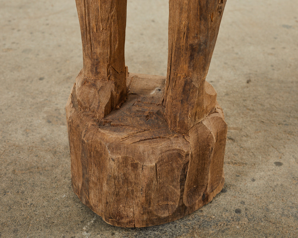 Tribal Style Carved Wood Standing Figure Sculpture
