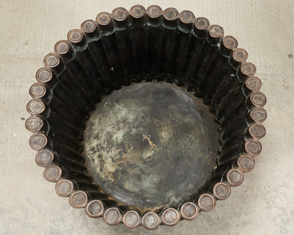 Set of Three Bronzed Faux-Bamboo Jardinières or Planters