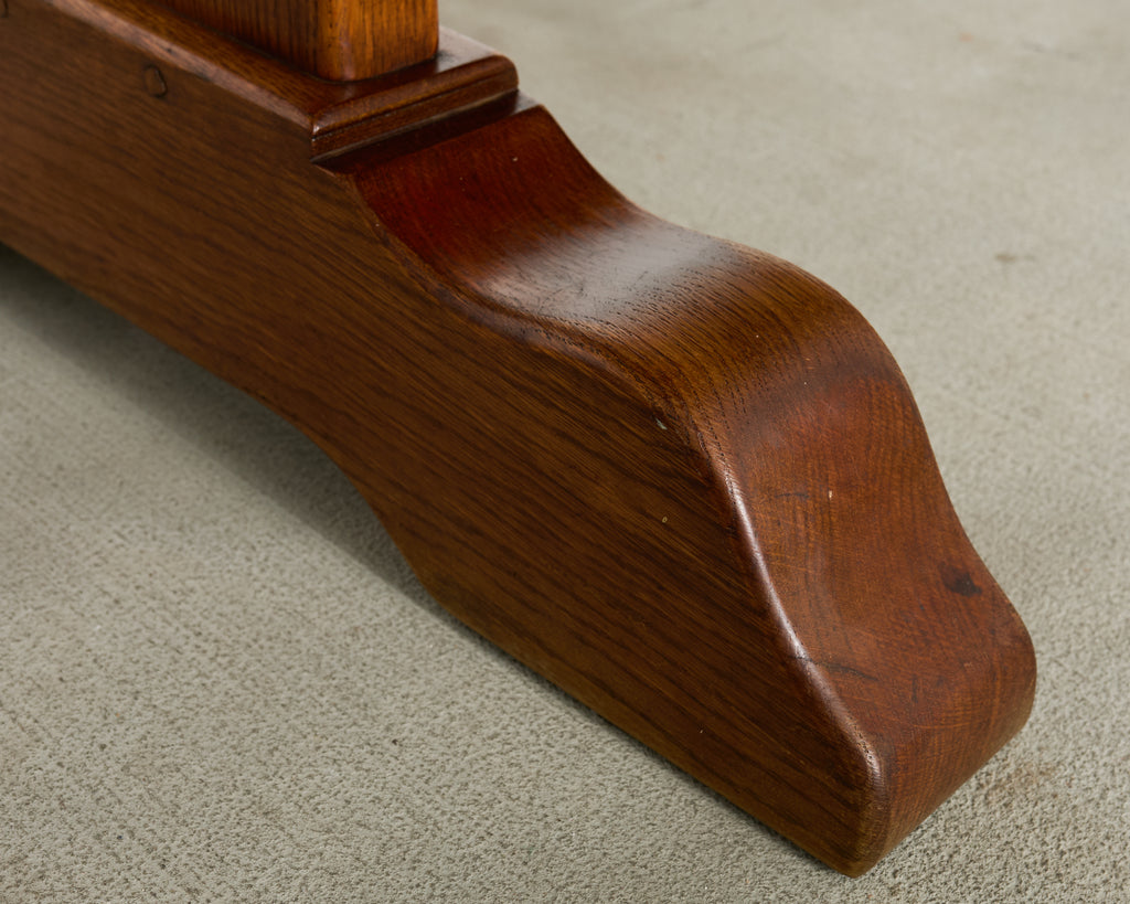 Monumental Country French Oak Farmhouse Triple Pedestal Dining Table