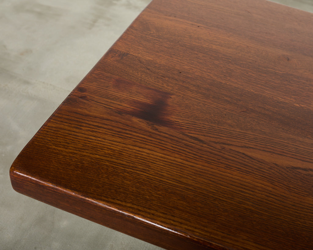 Monumental Country French Oak Farmhouse Triple Pedestal Dining Table