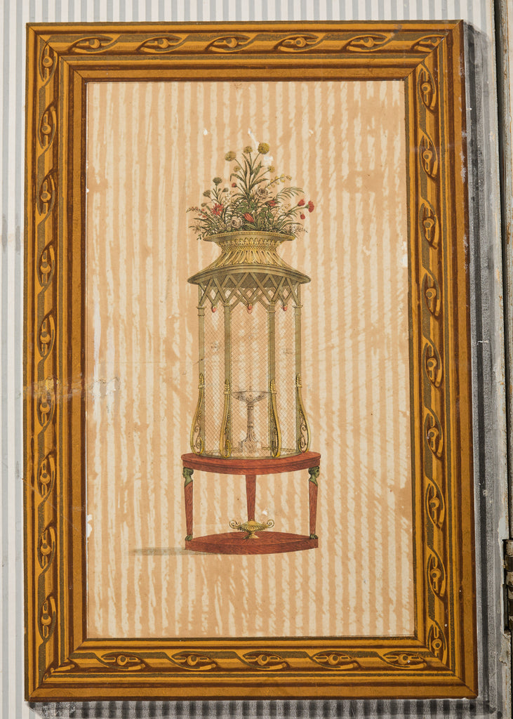 Mid-century French Trompe l'oeil Decoupage Folding Screen