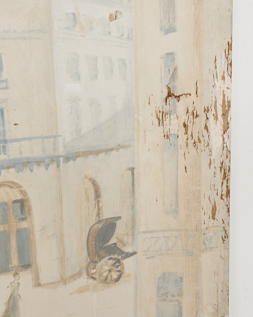 Mid-century French Trompe l'oeil Decoupage Folding Screen