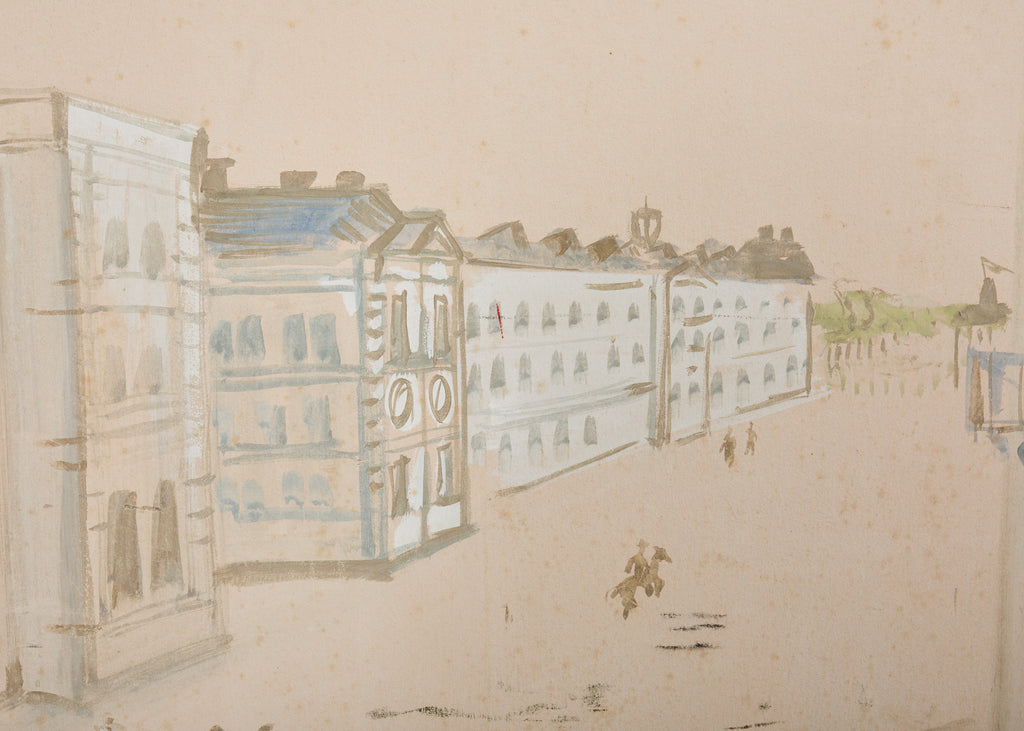 Mid-century French Trompe l'oeil Decoupage Folding Screen