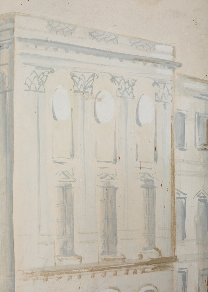 Mid-century French Trompe l'oeil Decoupage Folding Screen