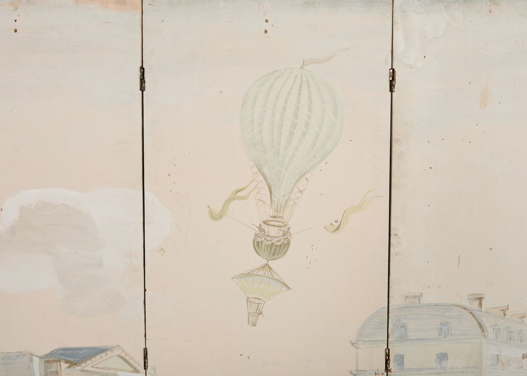 Mid-century French Trompe l'oeil Decoupage Folding Screen