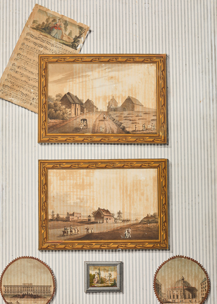 Mid-century French Trompe l'oeil Decoupage Folding Screen