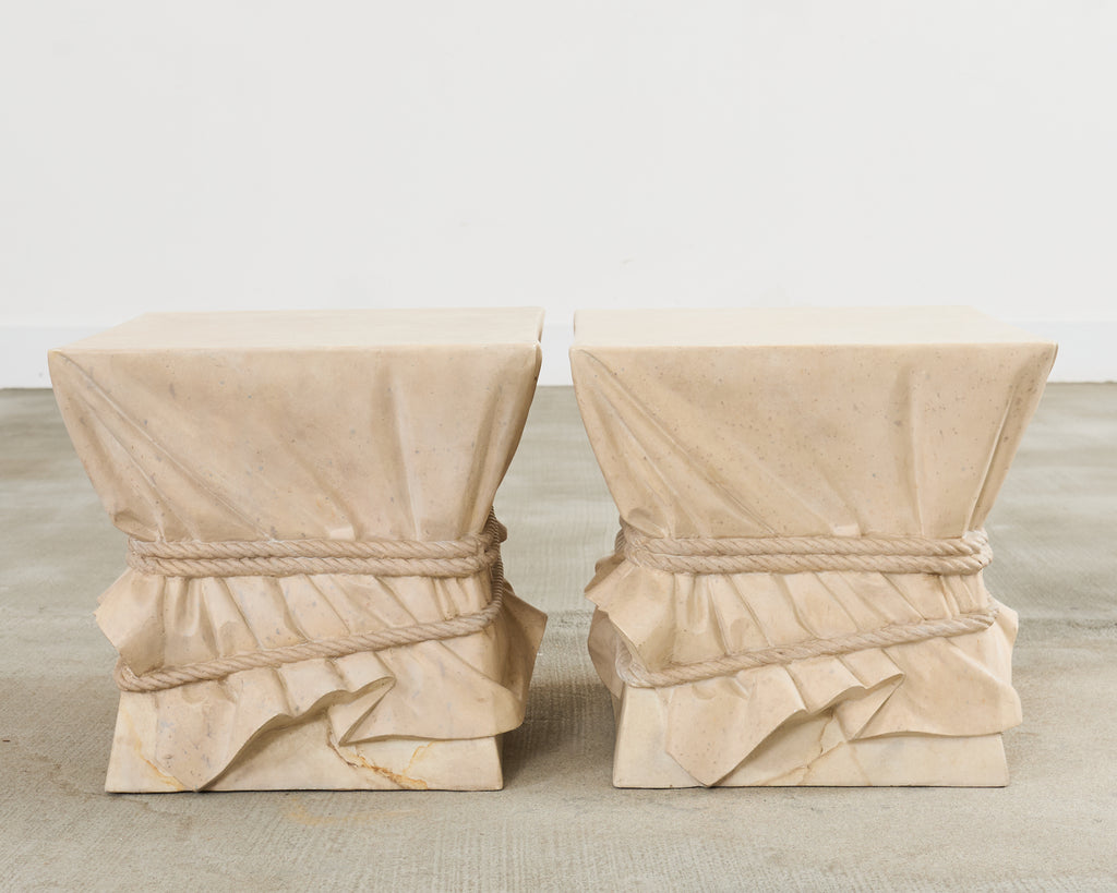 Pair of Trompe l'oeil Drink Tables After John Dickinson