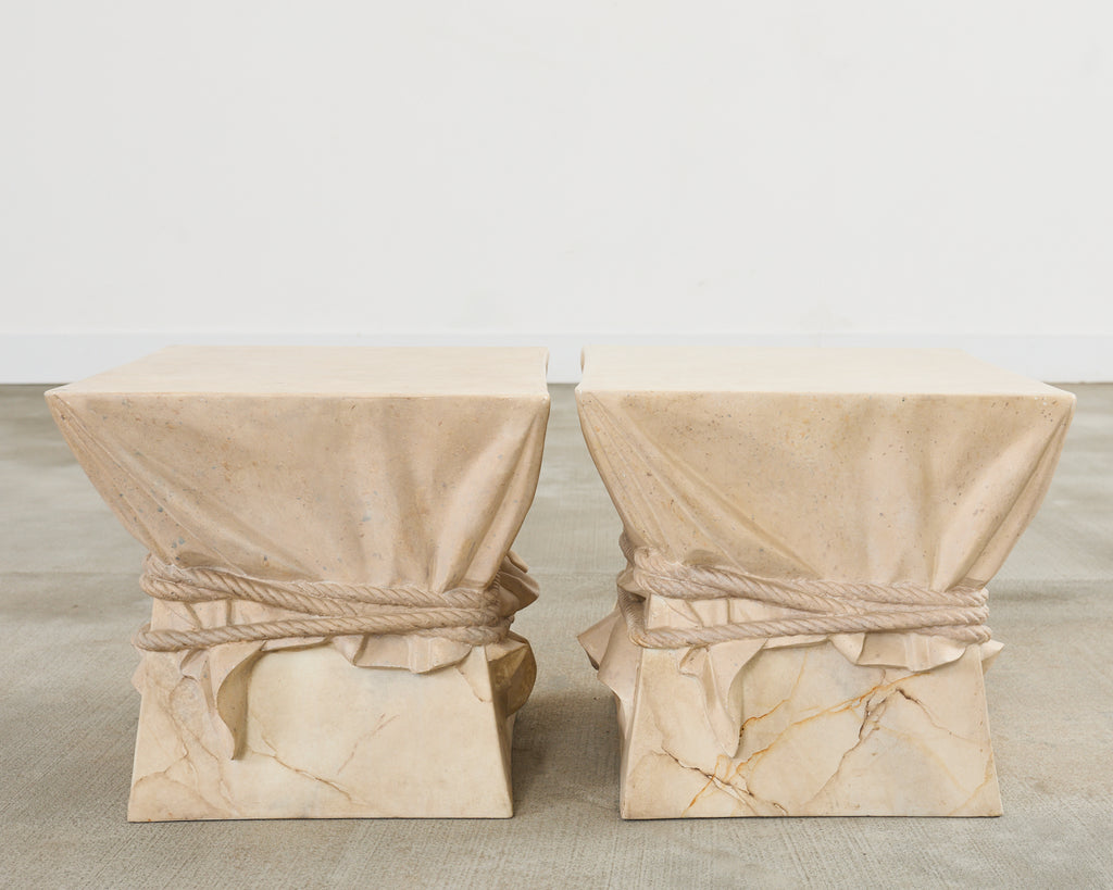 Pair of Trompe l'oeil Drink Tables After John Dickinson