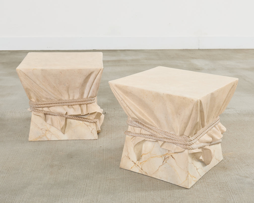 Pair of Trompe l'oeil Drink Tables After John Dickinson